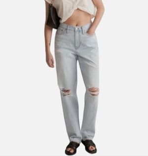 MADEWELL The Slouchy Boyjean - Light Wash/Distressed Size 27"